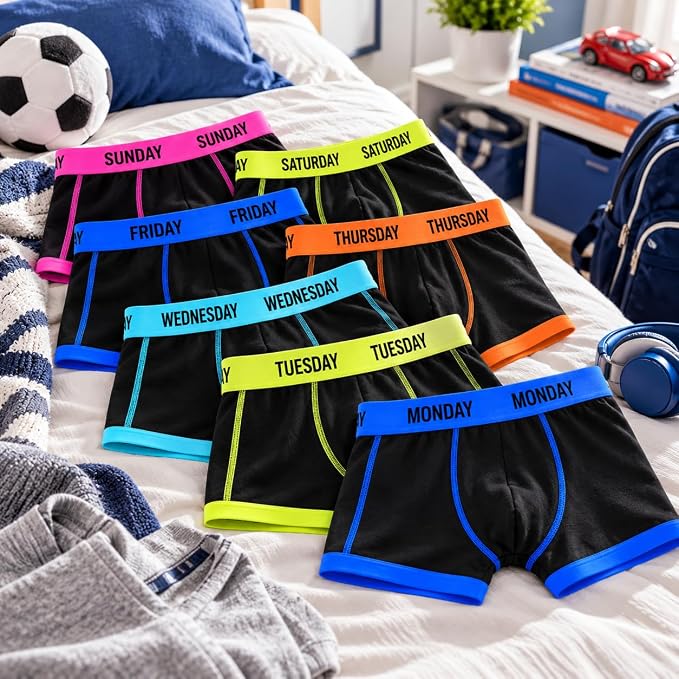 Panzy Boys Days Of The Week 7 Pack Boxer Shorts