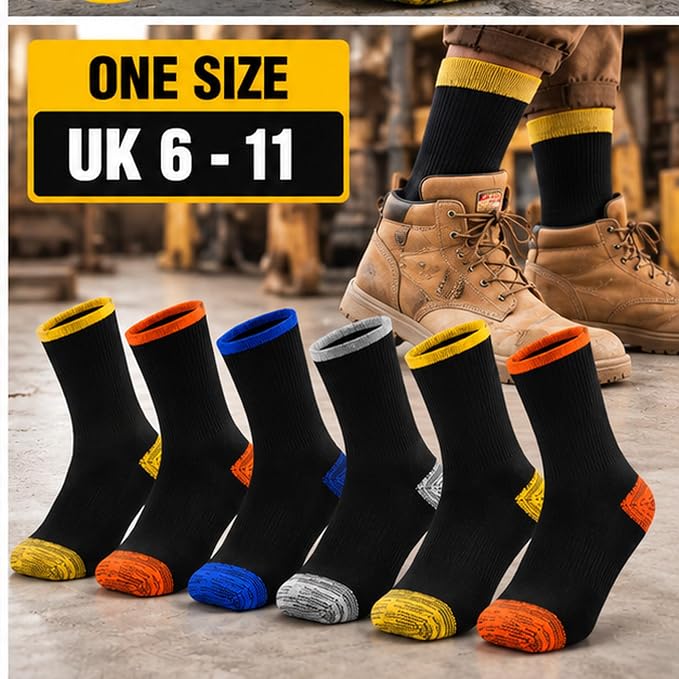 Panzy 12 Pairs Mens Work Socks for Work, Sports, Trekking, Walking