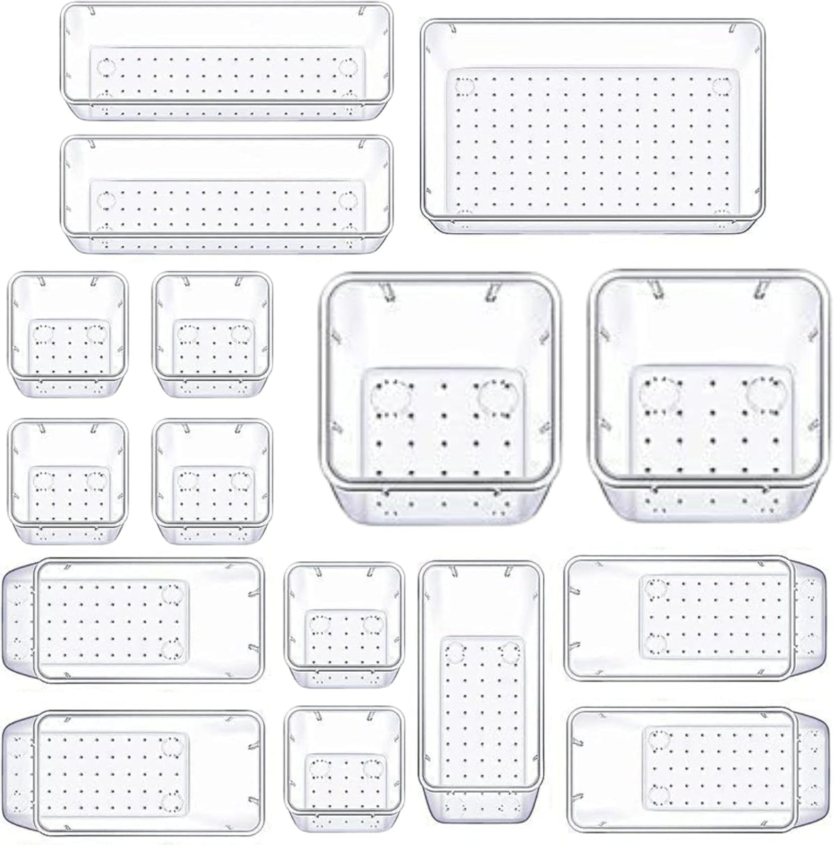 Panzy Home Clear Desk Drawer Organisers Trays
