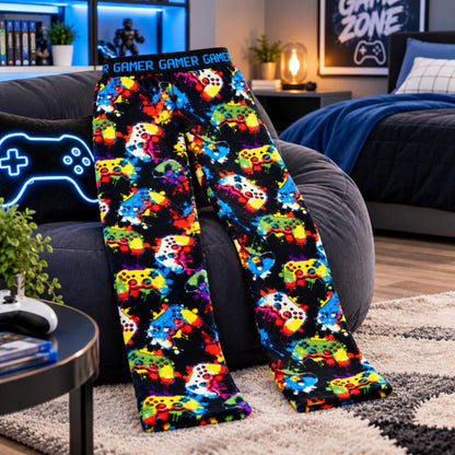 2 Pack Boys Super Soft Fleece Lounge Gaming Pants Age 9-13 Year