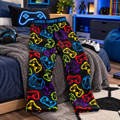 2 Pack Boys Super Soft Fleece Lounge Gaming Pants Age 9-13 Year