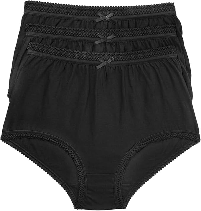 Black women's underwear with lace trim on a white background