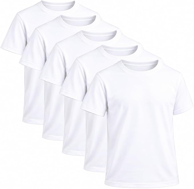 Kids' Plain Cotton T-Shirts, Ages 5–13