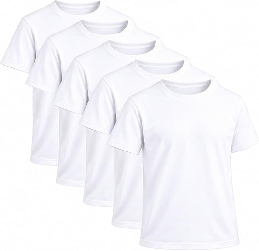 Kids' Plain Cotton T-Shirts, Ages 5–13