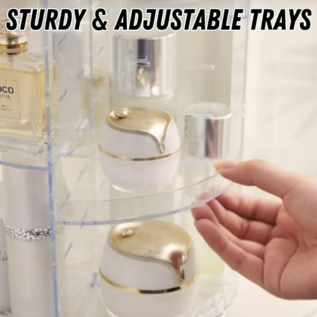 Panzy Home Makeup Organiser, 360 Degree Rotating Beauty Organiser for Cosmetic Perfume Jewellery,
