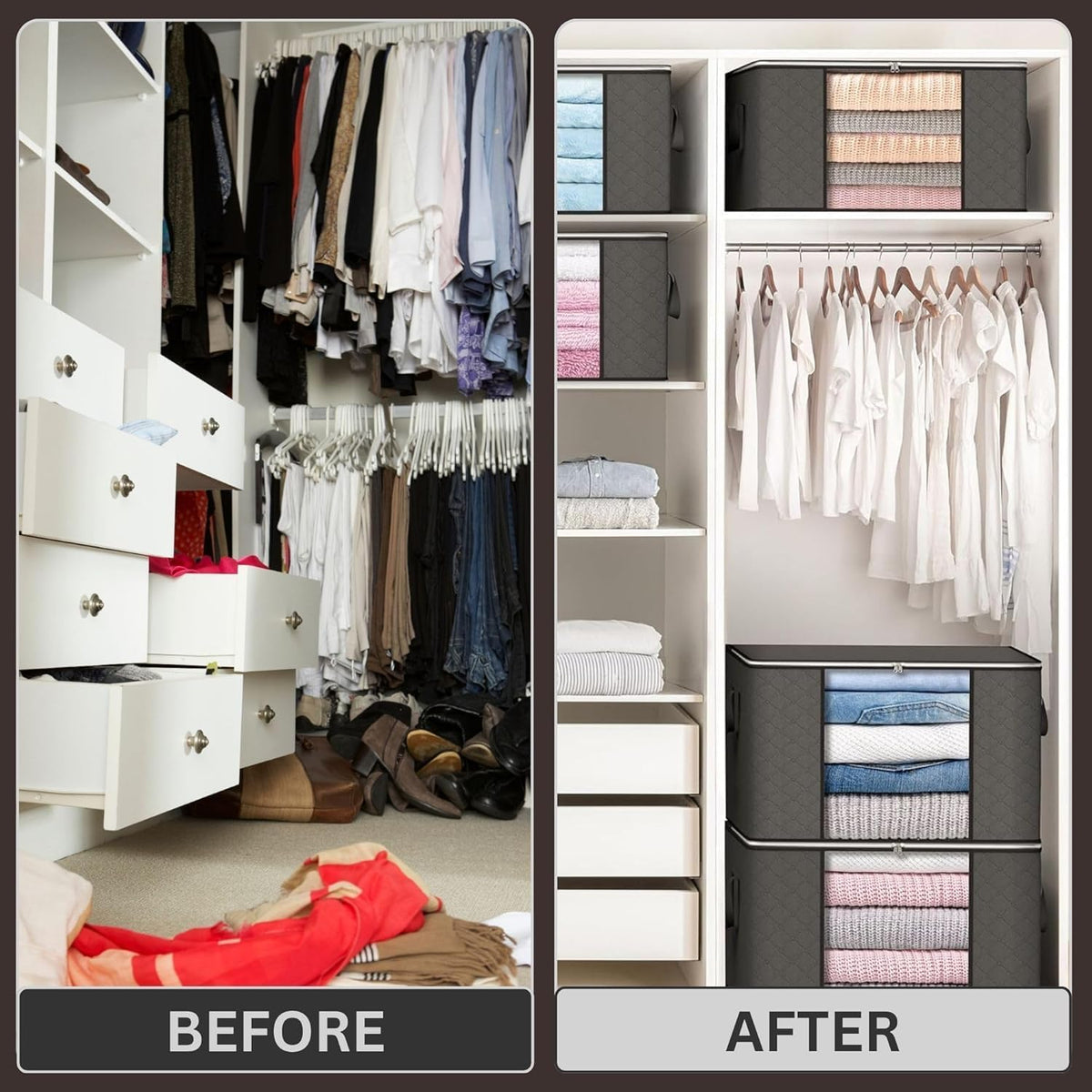 Clothes storage bags wardrobe gets neatly organized 