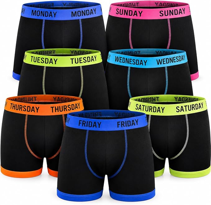 Panzy Boys Days Of The Week 7 Pack Boxer Shorts