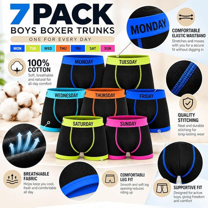 Panzy Boys Days Of The Week 7 Pack Boxer Shorts