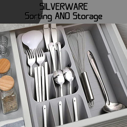 Home expandable cutlery organizer silverware sorting and storage
