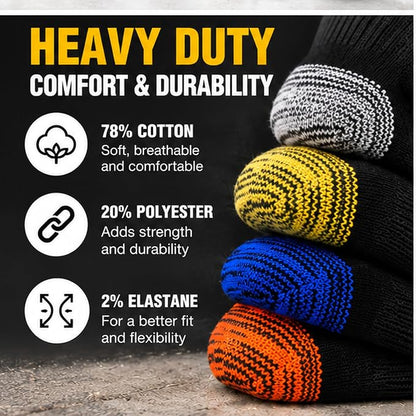 Panzy 12 Pairs Mens Work Socks for Work, Sports, Trekking, Walking