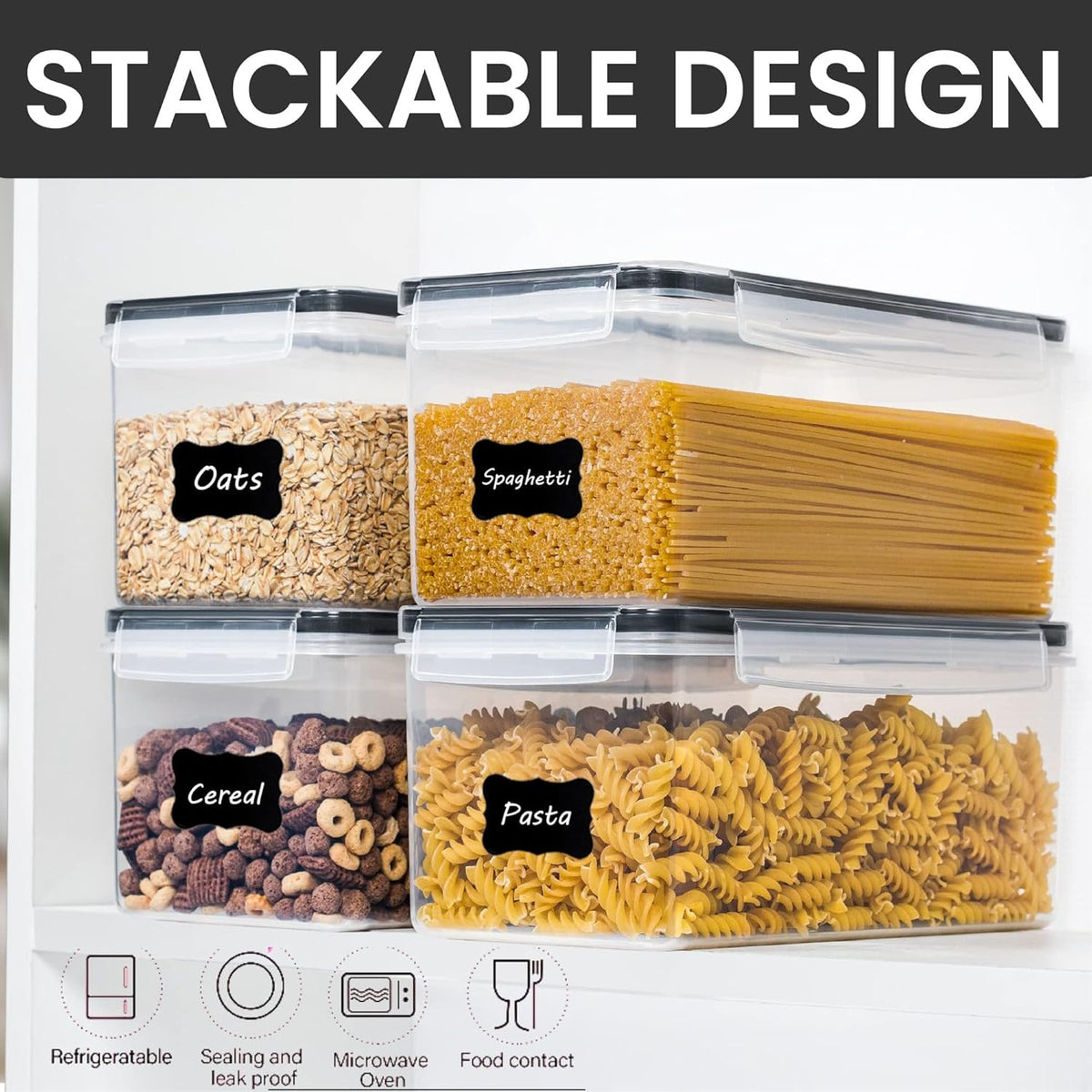 Noodle Storage Boxes stackable design, sealing and leak proof