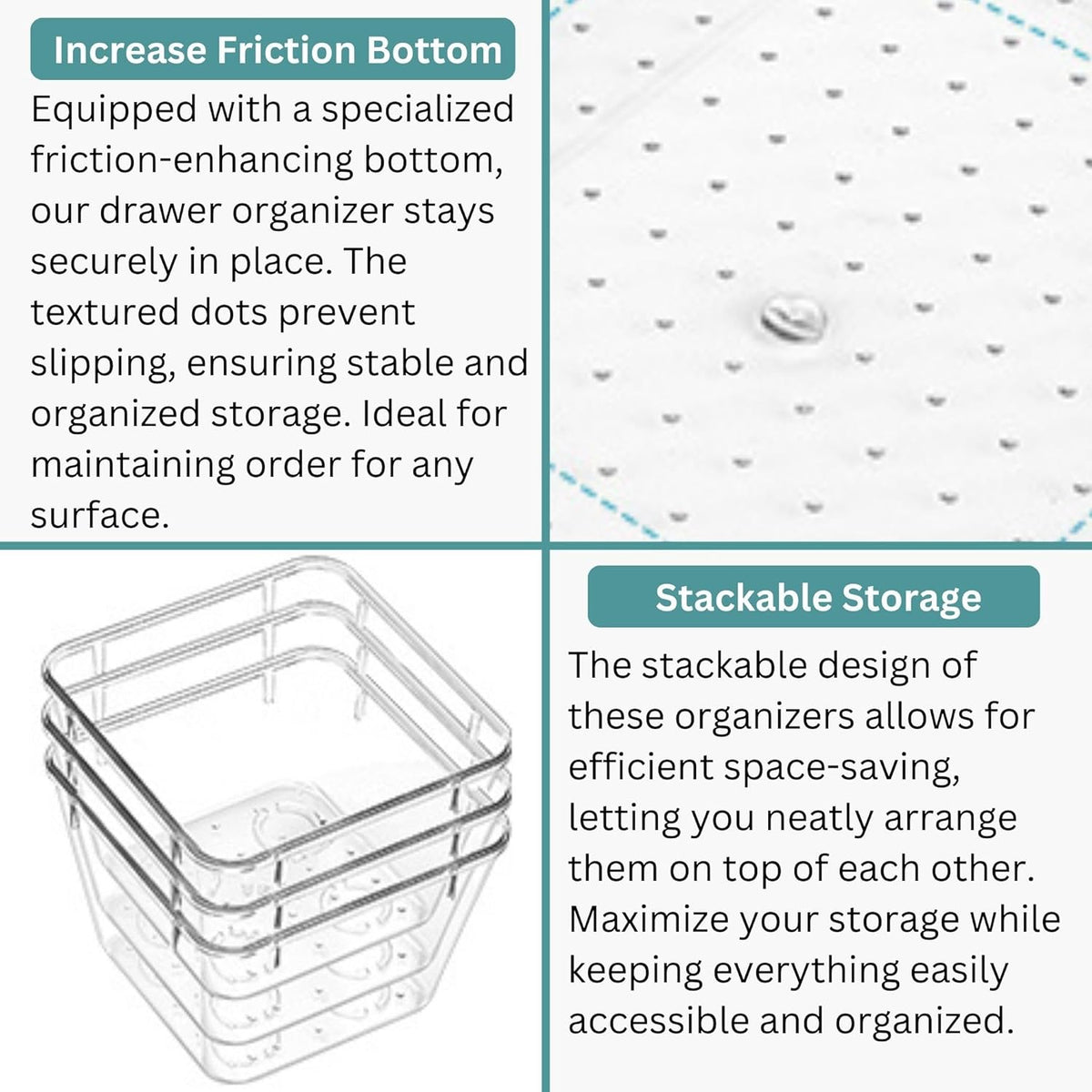 Panzy Home Clear Desk Drawer Organisers Trays