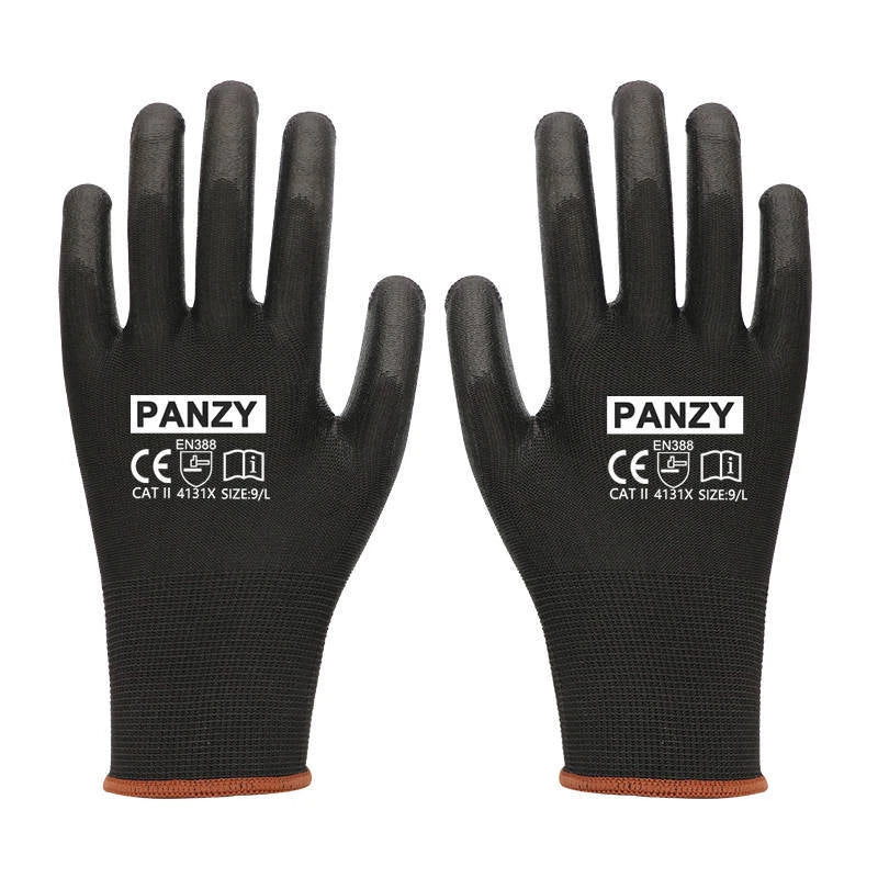 Panzy safety work gloves black colour Good grip