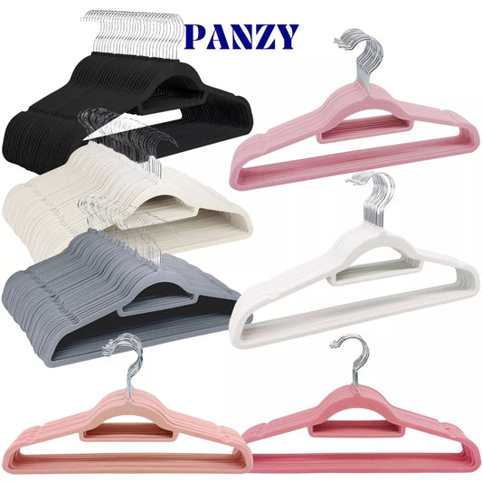  Panzy Velvet hangers multiple colour black grey white pink blush pink