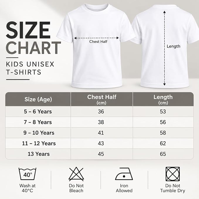 Kids' Plain Cotton T-Shirts, Ages 5–13