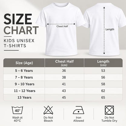 Kids' Plain Cotton T-Shirts, Ages 5–13