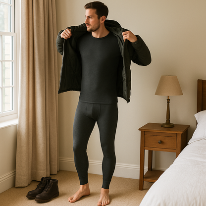 Pack of 2 Men's Thermal Trousers Long Johns Warm Underwear Baselayer