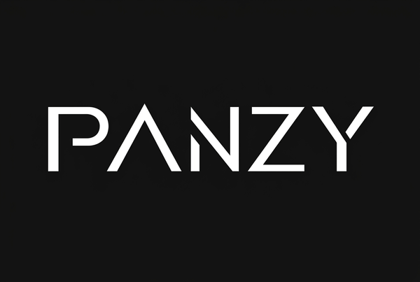 White PANZY logo on matching charcoal background